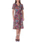 Фото #1 товара Платье средней длины с принтом и завязкой на поясе от 24seven Comfort Apparel
