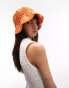 Фото #4 товара Topshop crochet bucket hat in orange