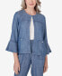 Фото #1 товара Petite Blue Bayou Bell Sleeve Chambray Jacket