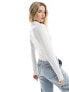 Фото #7 товара Hollister long sleeve top with polo collar in white