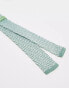 ASOS DESIGN knitted tie in sage and white