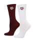 ფოტო #1 პროდუქტის Women's Maroon, White Texas A&M Aggies 2-Pack Quarter-Length Socks