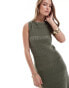 Фото #3 товара ASOS DESIGN knitted midi dress in stitch detail in sage