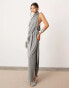 ASOS EDITION sleeveless draped slouchy halter midi dress in grey grau, 36 - фото #1