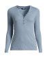 Petite Drapey Rib Skimming Long Sleeve Henley T-Shirt