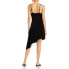 Aqua Chain Strap Asymmetric Dress Black L