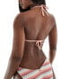 Hollister co-ord crochet bikini top with lace up back in multi stripe