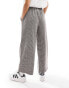 Vero Moda Petite brushed formal wide leg trousers in check