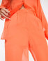 Фото #2 товара NA-KD – Hose aus transparentem Material in Orange mit weitem Bein, Kombiteil