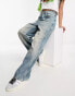 Фото #2 товара COLLUSION wide leg baggy jeans in light blue