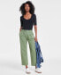 Фото #8 товара Women's Pleated Chino Ankle Pants, Created for Macy's