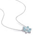 ფოტო #4 პროდუქტის Aquamarine and Diamond Accent Floral Necklace