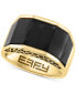 ფოტო #1 პროდუქტის EFFY® Men's Onyx Geometric Ring in 14k Gold-Plated Sterling Silver