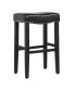 29" Upholstered Saddle Seat Faux Leather Bar Stool (Set of 2)