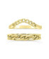 ფოტო #2 პროდუქტის Women's Figaro and Curb Chain Link Ring Set, Pack of 2