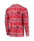 ფოტო #4 პროდუქტის Men's Red Louisville Cardinals Ugly Sweater Long Sleeve T-shirt and Pants Sleep Set