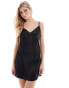 Vero Moda low back satin mini dress in black