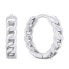 Stylish silver hoop earrings EA680W