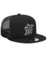 Men's Black Miami Marlins Trucker 9FIFTY Snapback Hat