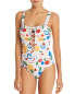 Onia 168097 Womens Raquel Floral One Piece Swimsuit White/Multi Size Small