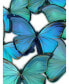 Фото #1 товара Blue and Green Butterflies Mixed Media Wall Art, 24" x 16"