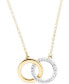 ფოტო #1 პროდუქტის Diamond Double Circle Pendant Necklace (1/6 ct. t.w.) in in 10k Gold, Created for Macy's