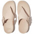 Фото #4 товара FITFLOP Lulu Covered-Buckle Raw-Edge Leather Toe-Thongs Slides