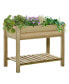 Фото #1 товара Raised Garden Bed Wooden Planter Box with Legs and Storage Shelf