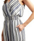 ფოტო #3 პროდუქტის Juniors' Surplice-Neck Smocked-Waist Jumpsuit