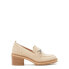 Time and Tru Heeled Loafer Womens Size 10 US Beige Slip On Closed Toe Cuban Heel