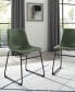 18" Contemporary Metal-Leg Faux Leather Dining Chair, Set of 2