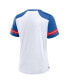 ფოტო #2 პროდუქტის Women's White/Royal Buffalo Bills Foiled Primary Lace-Up T-Shirt