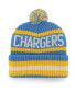 Фото #2 товара Men's Powder Blue Los Angeles Chargers Bering Cuffed Knit Hat with Pom