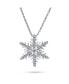 Фото #3 товара Holiday Party Frozen Winter Christmas Crystal White Snowflake Pendant Necklace Earring Jewelry Set For Women Silver Plated