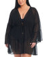 Фото #1 товара Plus Size Sheer Caftan Cover-Up