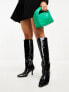 ASOS DESIGN Wide Fit Campbell pull on knee boots in black