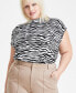 Фото #3 товара Trendy Plus Size Printed Blouson Tee, Created for Macy's
