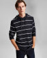 Фото #1 товара Men's Regular-Fit Stripe Hooded Sweater, Created for Macy's