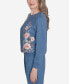 Casual Fridays Women's Cozy Floral Embroidered Long Sleeve Top