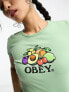 Фото #4 товара Obey bowl of fruit cropped t-shirt in green