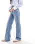 Фото #2 товара Mango straight leg raw hem jeans in blue