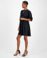 Women's Dorena Solid-Color Elbow-Sleeve A-Line Dress