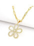 ფოტო #2 პროდუქტის Cubic Zirconia Flower Pendant Necklace