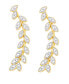 ფოტო #6 პროდუქტის Diamond Accent Leaf Ear Climber Earrings in 14K Gold Plate and Fine Silver Plate