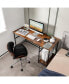 55 Inches Computer Desk with Charging Station-Brown