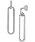 ფოტო #1 პროდუქტის Glitter Paperclip Doorknocker Drop Earrings in 10k Gold, Created for Macy's