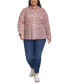 Фото #5 товара Plus Size Floral Roll-Tab Button-Up Shirt