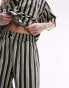 Фото #4 товара Topshop co ord stripe linen straight leg trouser in multi