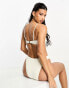 Фото #3 товара South Beach knot front bikini top in cream scrunch