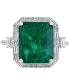 Фото #6 товара EFFY® Emerald (5-1/2 ct. t.w.) & Diamond (1/2 ct. t.w.) Statement Ring in 14k Gold or 14k White Gold